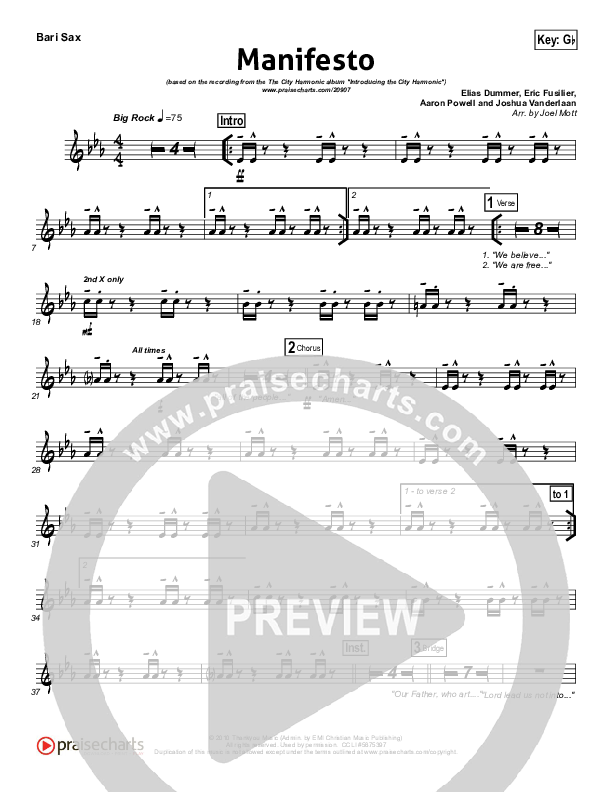 Manifesto Bari Sax (City Harmonic)