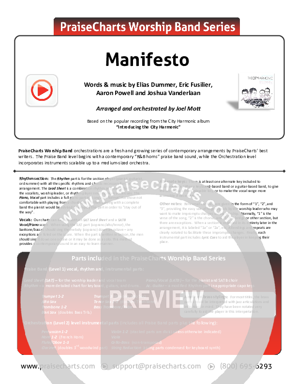 Manifesto Cover Sheet (City Harmonic)