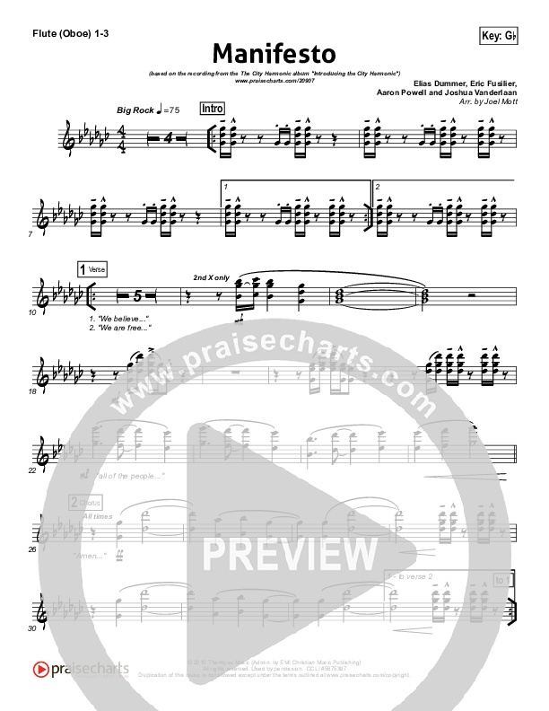 Manifesto Flute/Oboe 1/2/3 (City Harmonic)