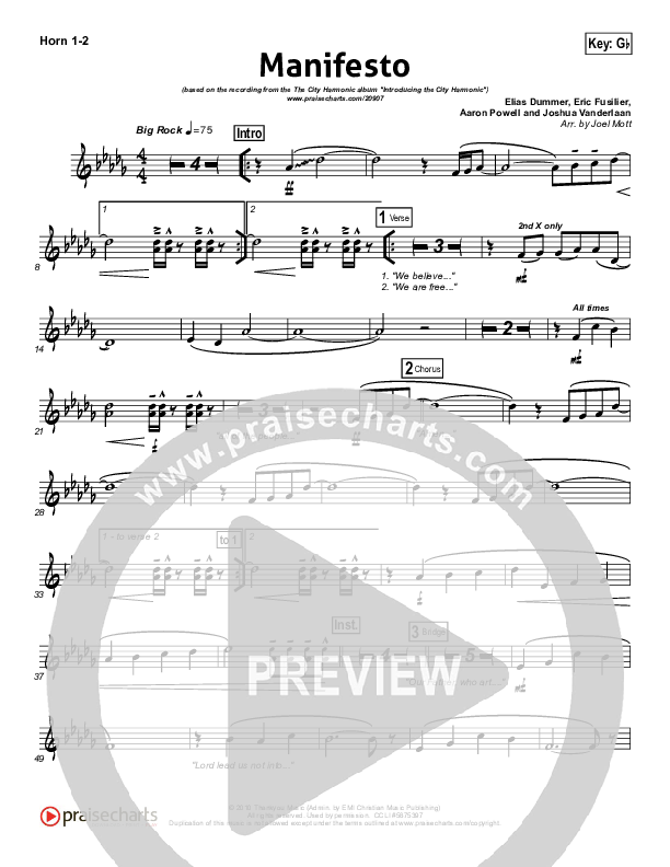 Manifesto French Horn 1/2 (City Harmonic)