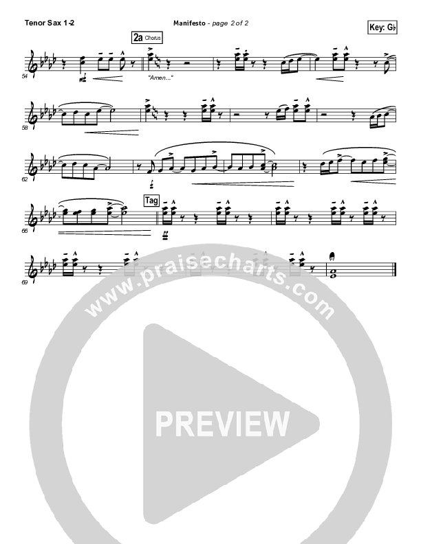 Manifesto Tenor Sax 1/2 (City Harmonic)