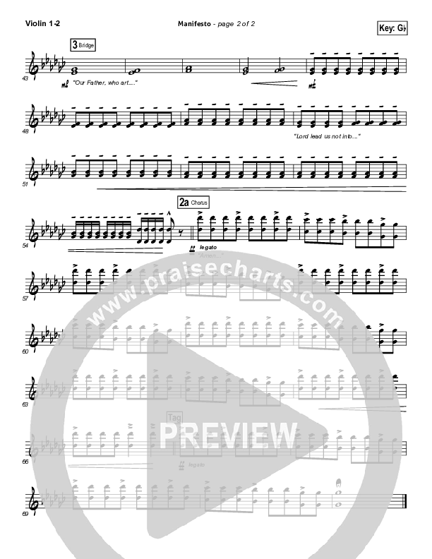 Manifesto Violin 1/2 (City Harmonic)