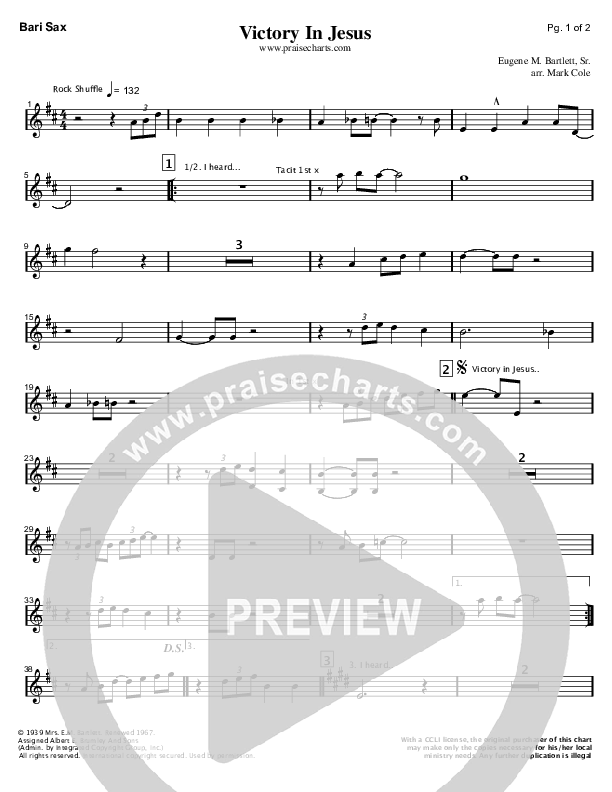 Victory In Jesus Bari Sax (Mark Cole)