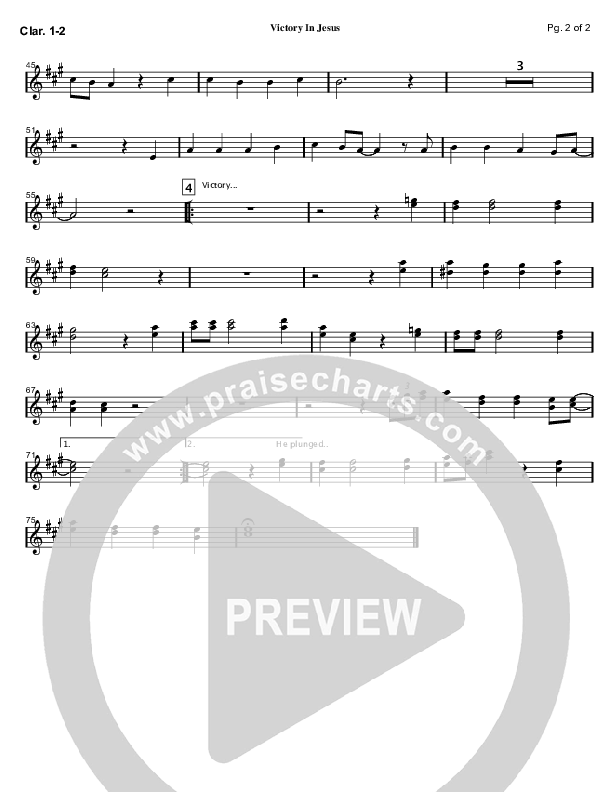 Victory In Jesus Clarinet 1/2 (Mark Cole)