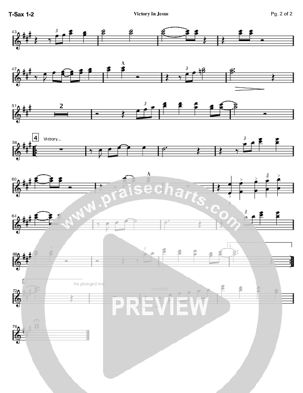 Victory In Jesus Tenor Sax 1/2 (Mark Cole)