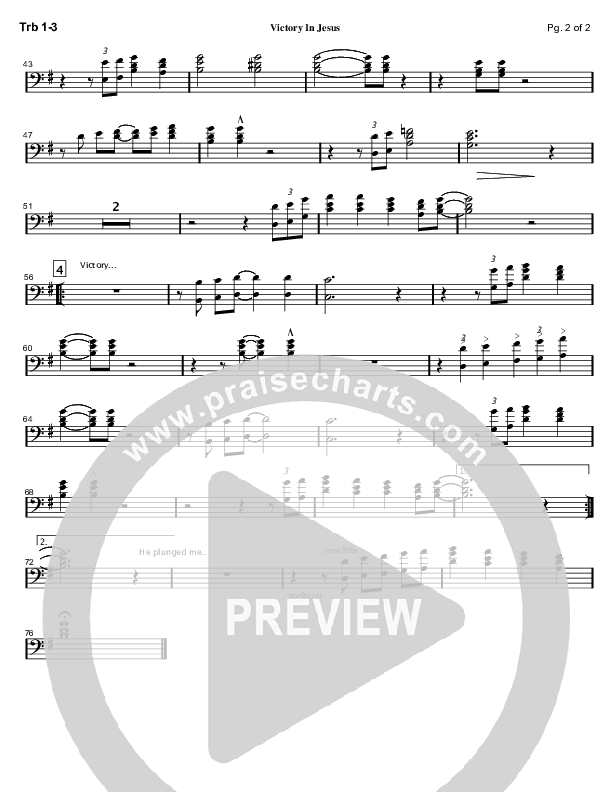 Victory In Jesus Trombone 1/2/3 (Mark Cole)