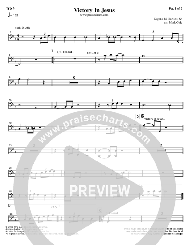 Victory In Jesus Trombone 4 (Mark Cole)