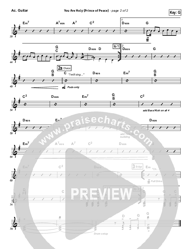 You Are Holy (Prince of Peace) Acoustic Guitar (Michael W. Smith)