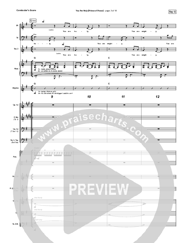 You Are Holy (Prince of Peace) Conductor's Score (Michael W. Smith)