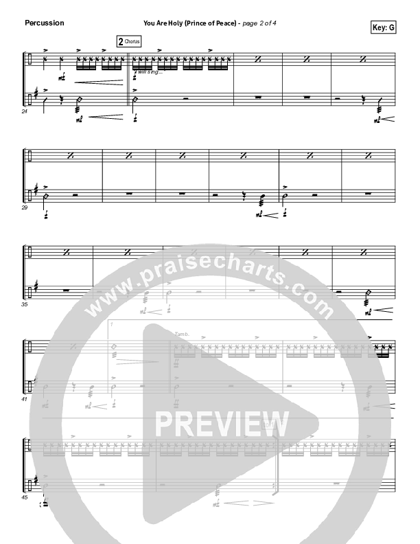 You Are Holy (Prince of Peace) Percussion (Michael W. Smith)