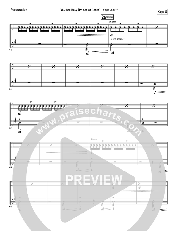 You Are Holy (Prince of Peace) Percussion (Michael W. Smith)