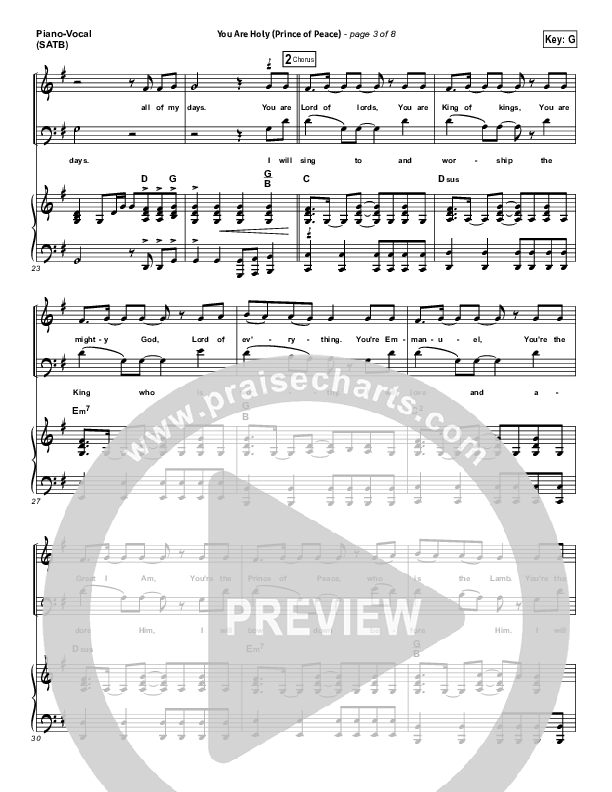 You Are Holy (Prince of Peace) Piano/Vocal (Michael W. Smith)