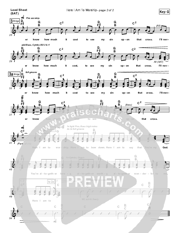 Here I Am To Worship Lead (SAT) (Michael W. Smith)