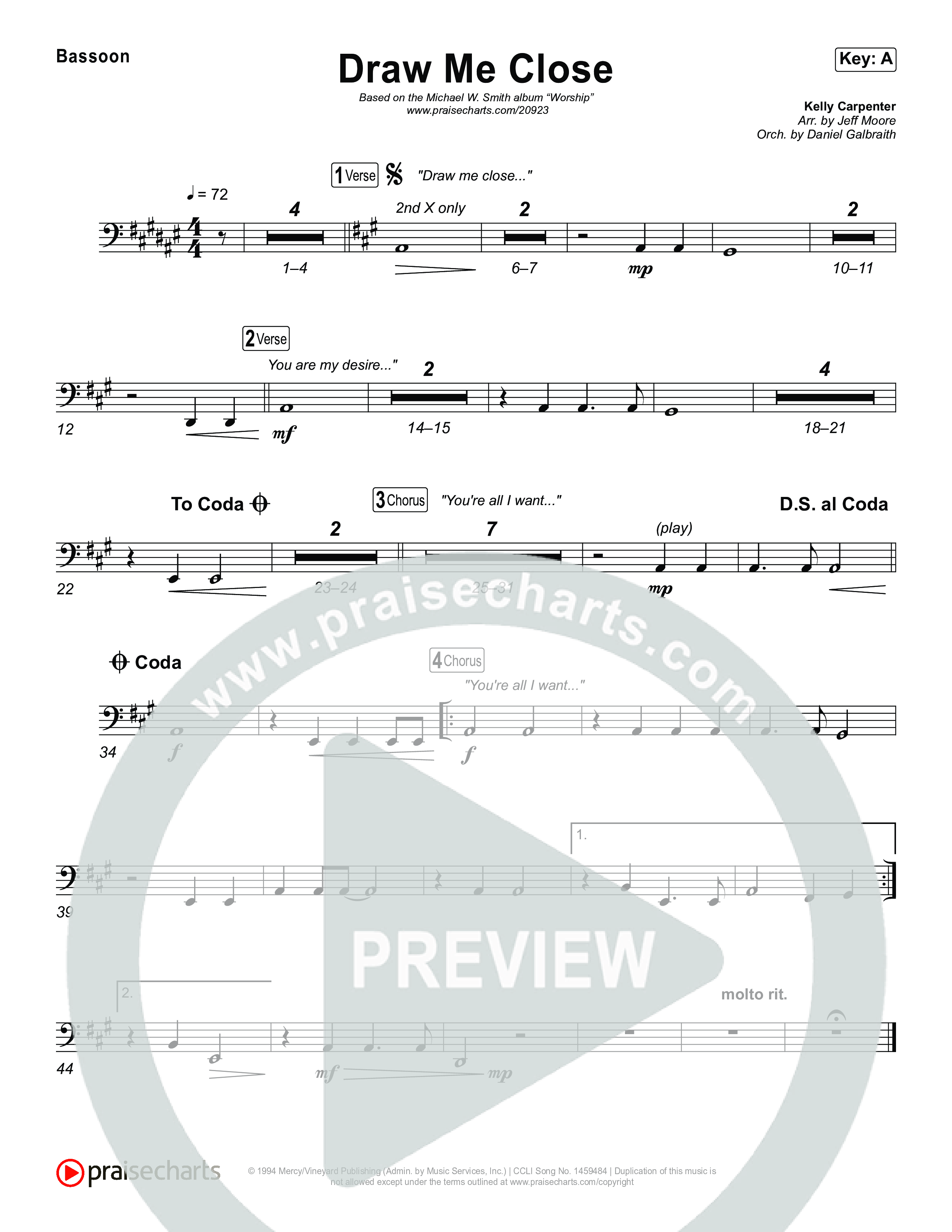 Draw Me Close Bassoon (Michael W. Smith)