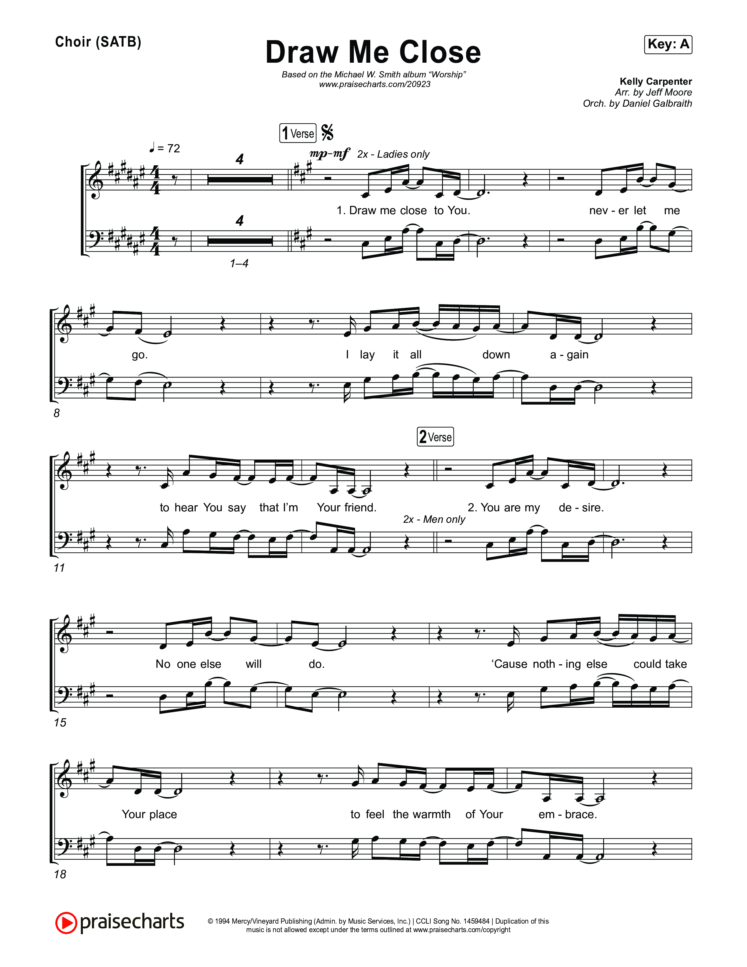 Draw Me Close Choir Sheet (SATB) (Michael W. Smith)