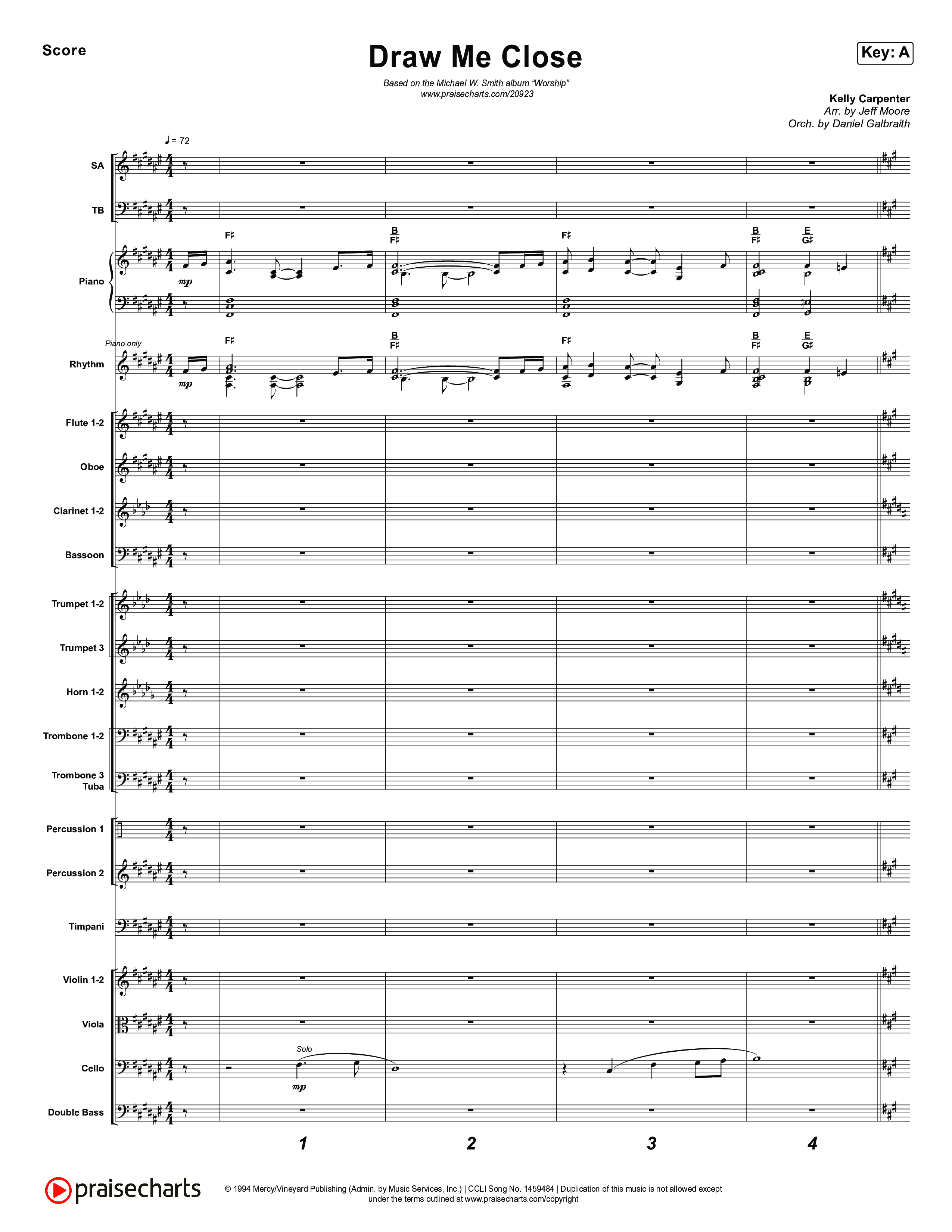 Draw Me Close Conductor's Score (Michael W. Smith)