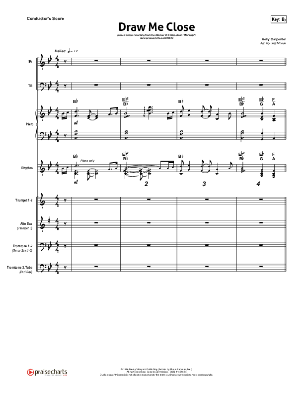 Draw Me Close Conductor's Score (Michael W. Smith)