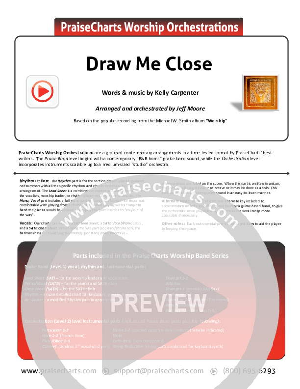 Draw Me Close Cover Sheet (Michael W. Smith)