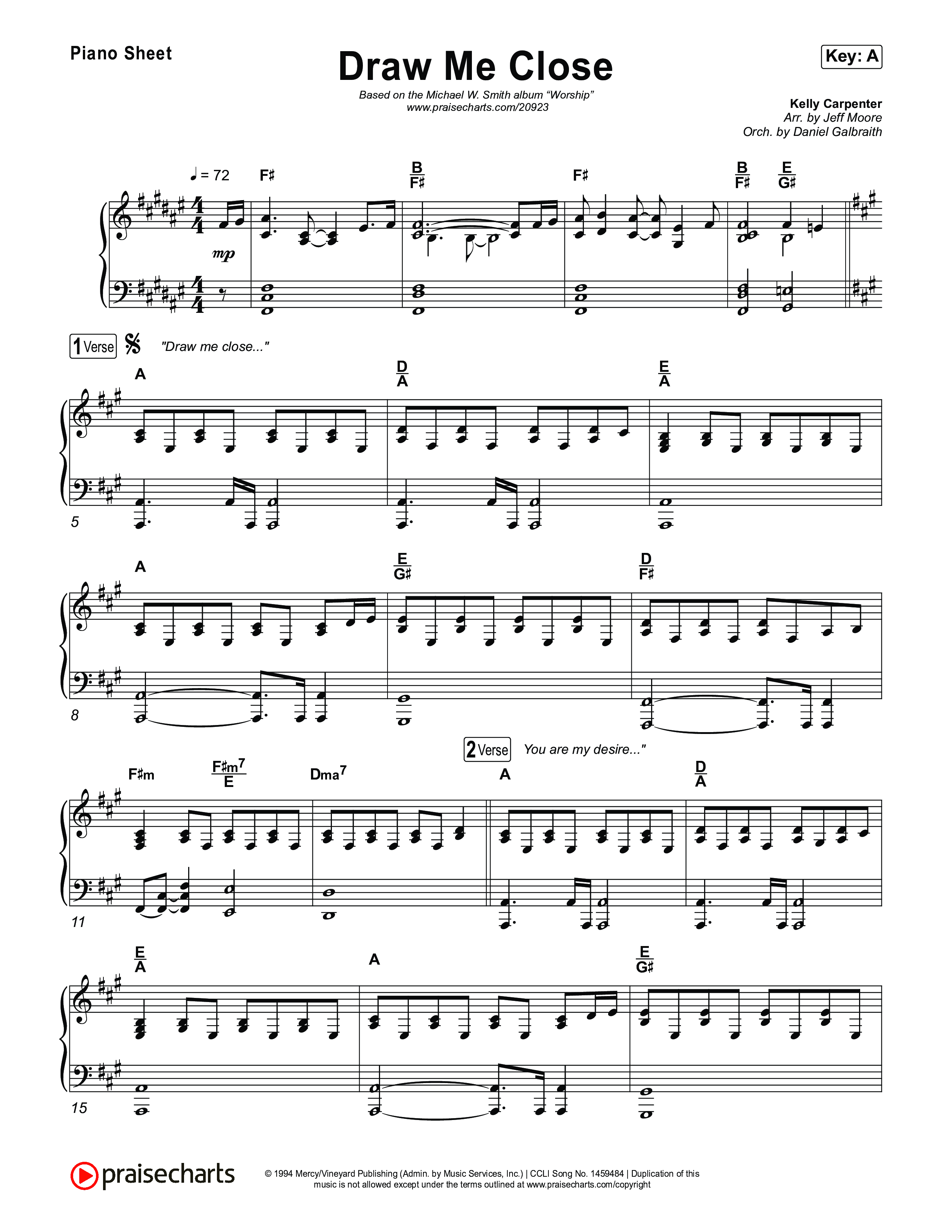 Draw Me Close Piano Sheet (Michael W. Smith)