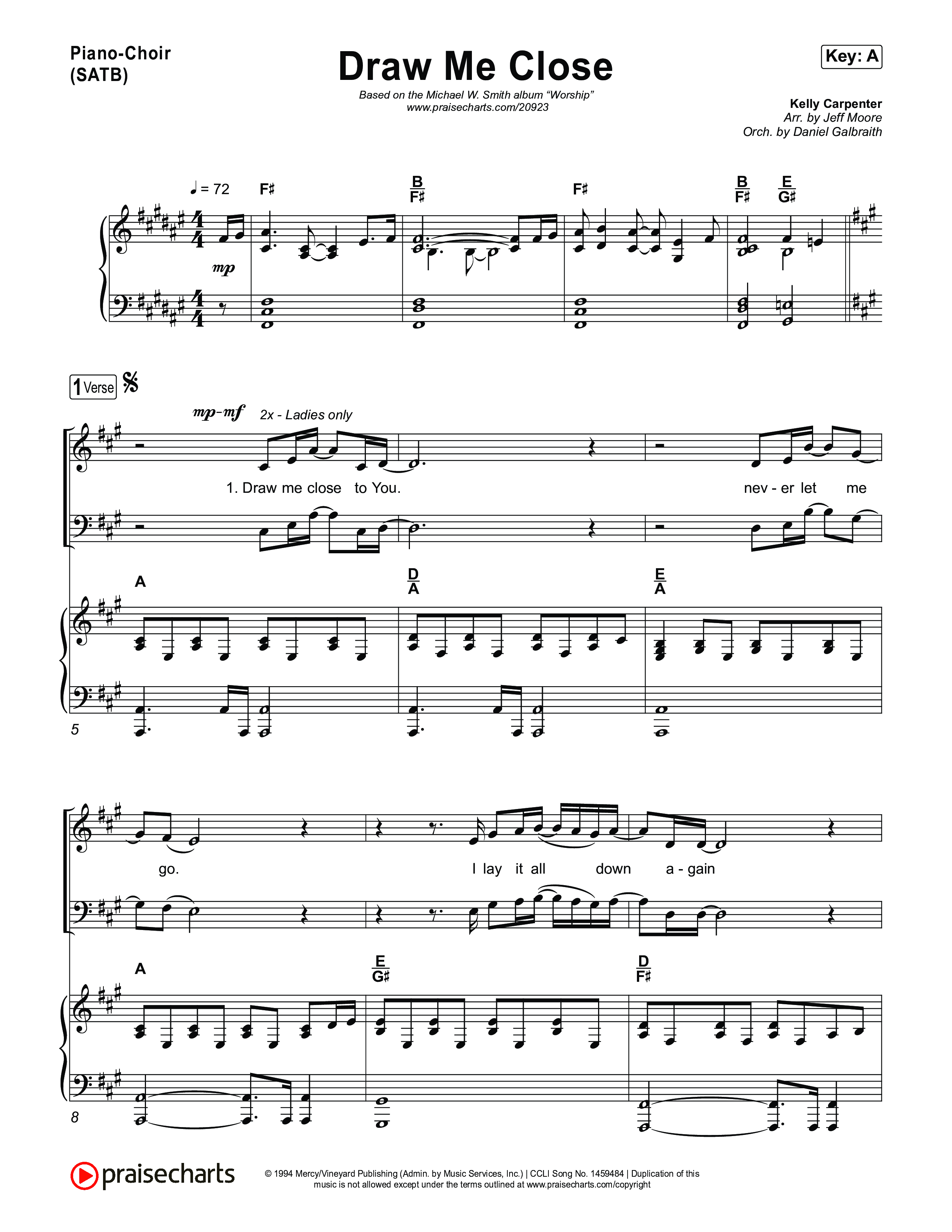 Draw Me Close Piano/Vocal Pack (Michael W. Smith)