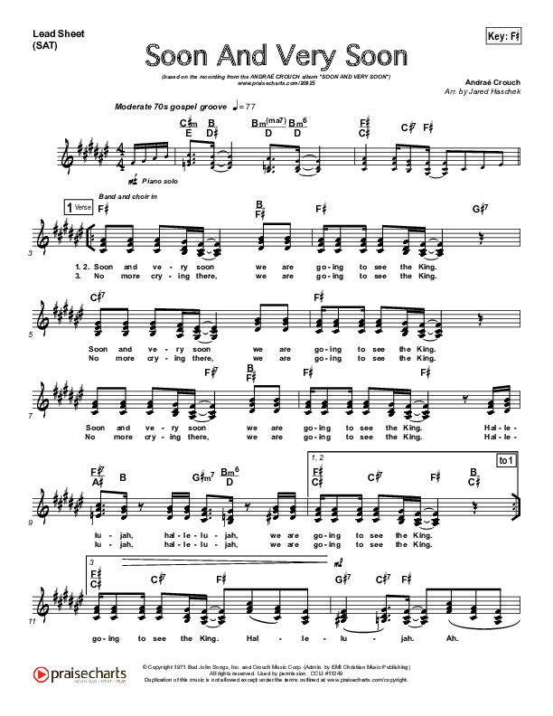 Soon And Very Soon Lead (SAT) (Andrae Crouch)