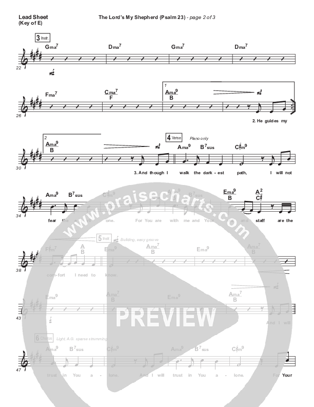 The Lord Is My Shepherd (Psalm 23) Lead Sheet (Melody) (Stuart Townend)