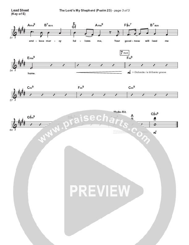 The Lord Is My Shepherd (Psalm 23) Lead Sheet (Melody) (Stuart Townend)