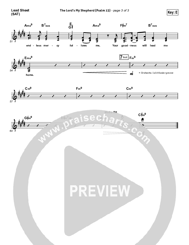 The Lord Is My Shepherd (Psalm 23) Lead Sheet (SAT) (Stuart Townend)