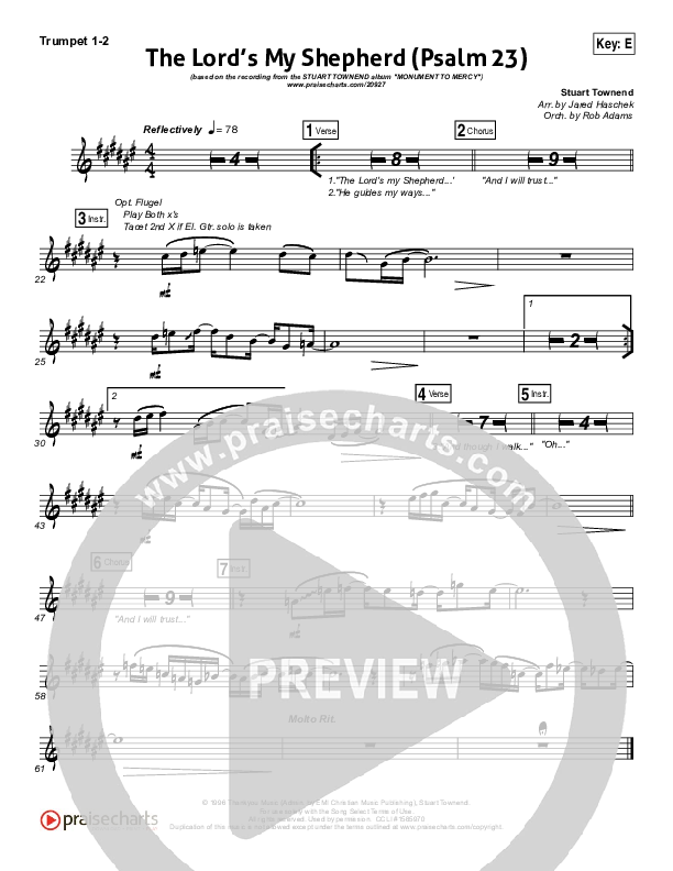 The Lord Is My Shepherd (Psalm 23) Brass Pack (Stuart Townend)