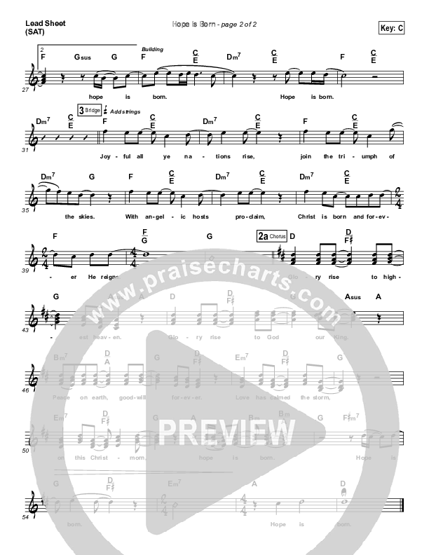 Hope Is Born Lead Sheet (Andy Kirk)