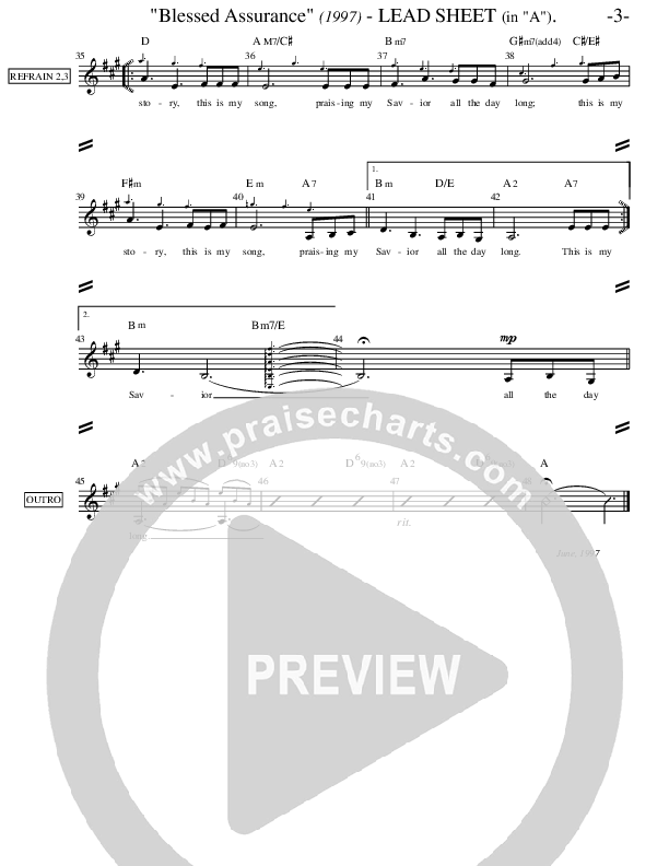 Blessed Assurance Lead Sheet (Ric Flauding)