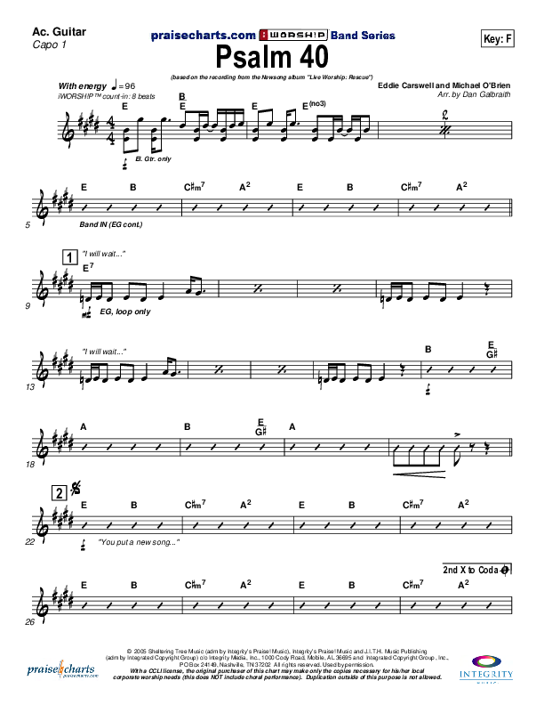 Psalm 40 Acoustic Guitar (Newsong)