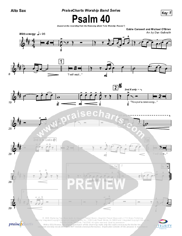 Psalm 40 Alto Sax (Newsong)