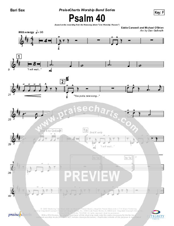 Psalm 40 Bari Sax (Newsong)