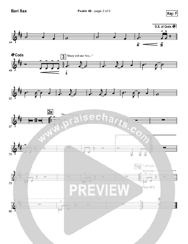 Psalm 40 Bari Sax (Newsong)
