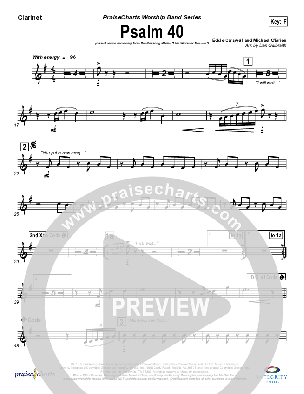 Psalm 40 Clarinet (Newsong)