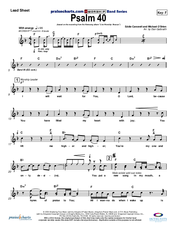 Psalm 40 Lead Sheet (Newsong)
