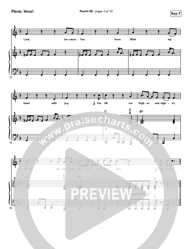 Psalm 40 Piano/Vocal (Newsong)