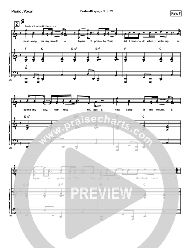Psalm 40 Piano/Vocal (Newsong)