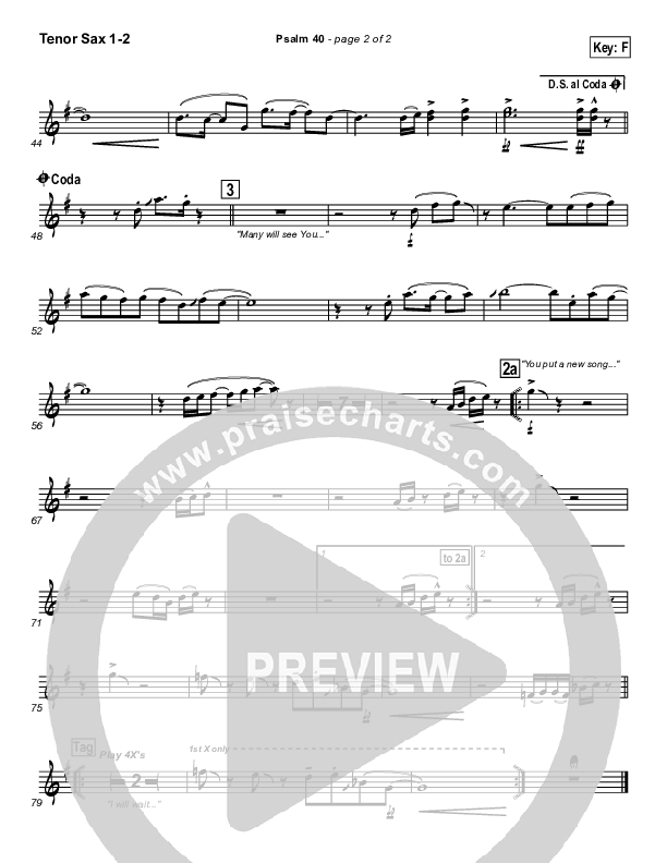 Psalm 40 Tenor Sax 1/2 (Newsong)