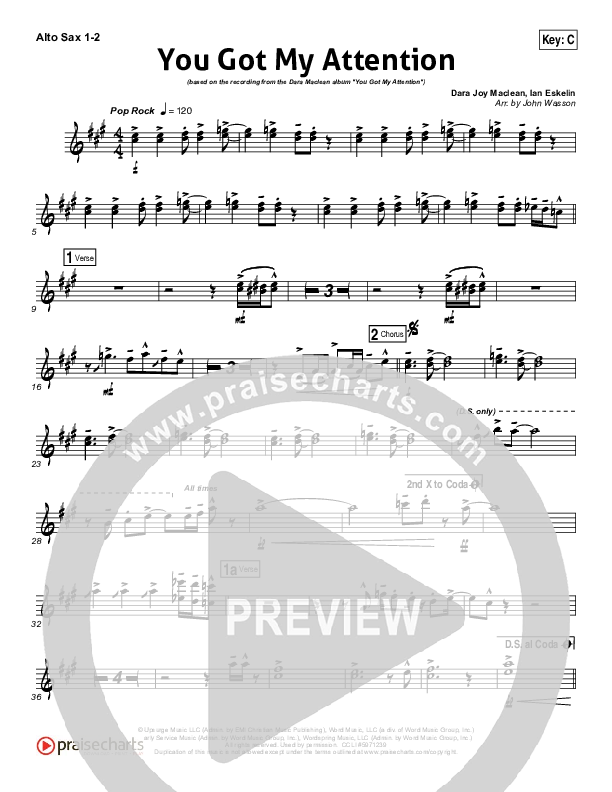 You Got My Attention Alto Sax (Dara Maclean)