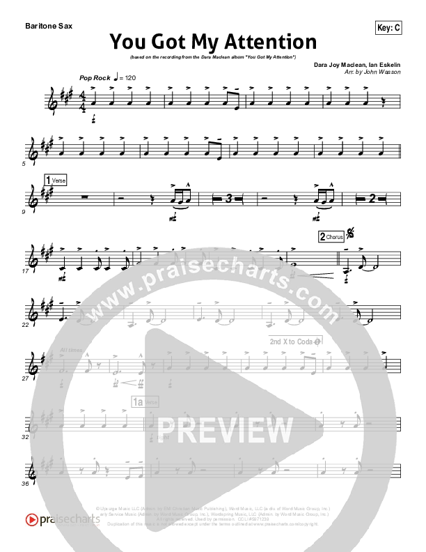 You Got My Attention Bari Sax (Dara Maclean)