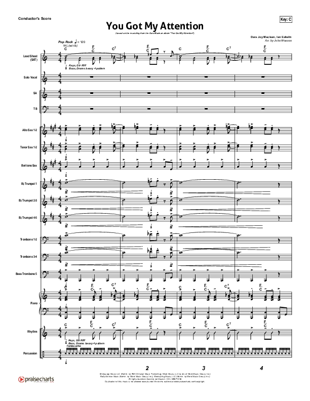 You Got My Attention Conductor's Score (Dara Maclean)