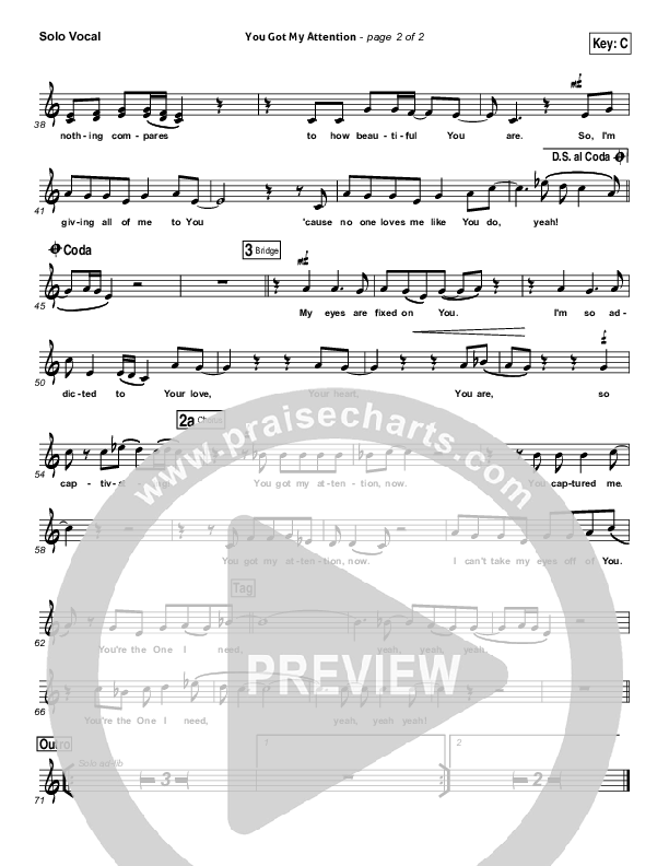 You Got My Attention Lead Sheet (Dara Maclean)