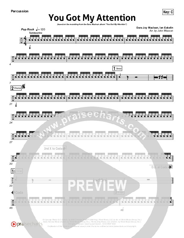 You Got My Attention Percussion (Dara Maclean)