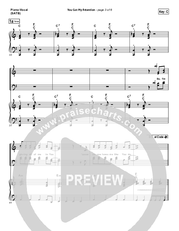 You Got My Attention Lead & Piano (Dara Maclean)