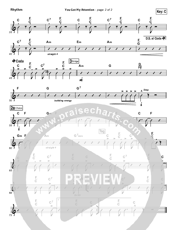 You Got My Attention Rhythm Chart (Dara Maclean)