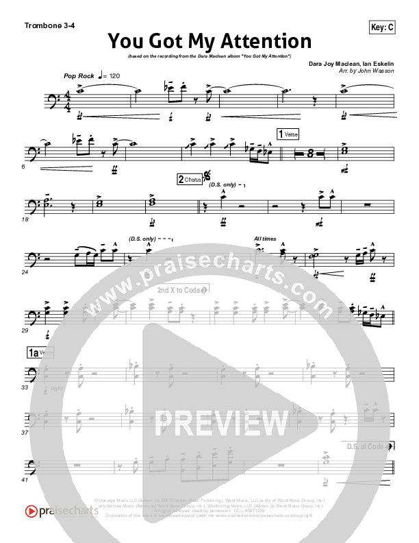 You Got My Attention Trombone 3 (Dara Maclean)