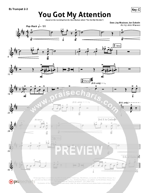 You Got My Attention Trumpet 2/3 (Dara Maclean)