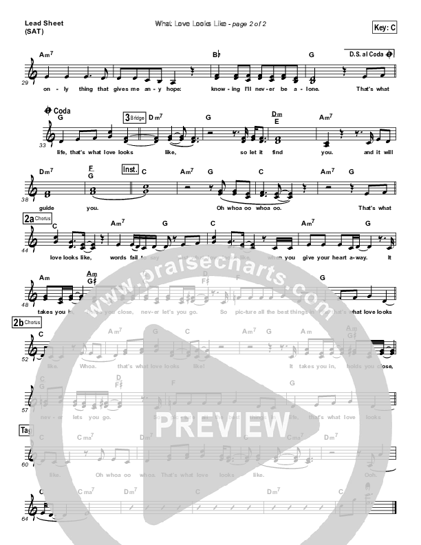 What Love Looks Like Lead Sheet (Dara Maclean)